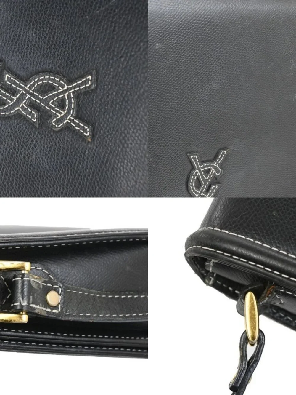 YVES SAINT LAURENT Cassandra Shoulder Crossbody Bag Leather Black GHW 30TA582 - Picture 9 of 16
